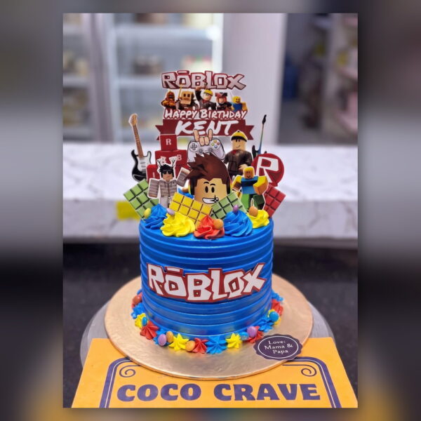Blue Roblox Adventure Birthday Cake in Lahore — delivered in Lahore Cake Delivery Dha, Lahore