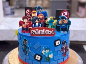 Blue Roblox Characters Cake in Lahore