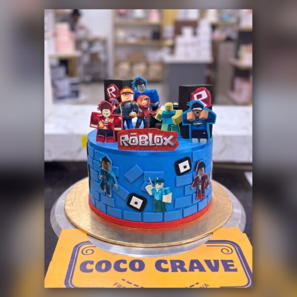 Blue Roblox Characters Cake in Lahore — delivered in Lahore