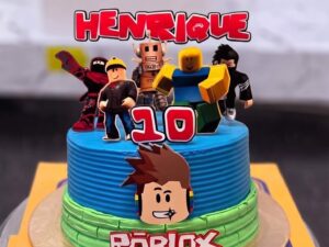 Blue Roblox Football Birthday Cake in Lahore