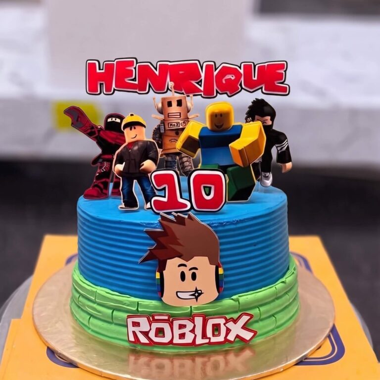 Blue Roblox Football Birthday Cake in Lahore