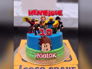 Blue Roblox Football Birthday Cake in Lahore