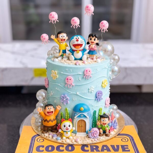 Blue Undersea Cartoon Birthday Cake in Lahore — delivered in Lahore