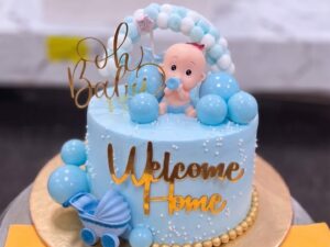 Blue Welcome Home Baby Cake in Lahore