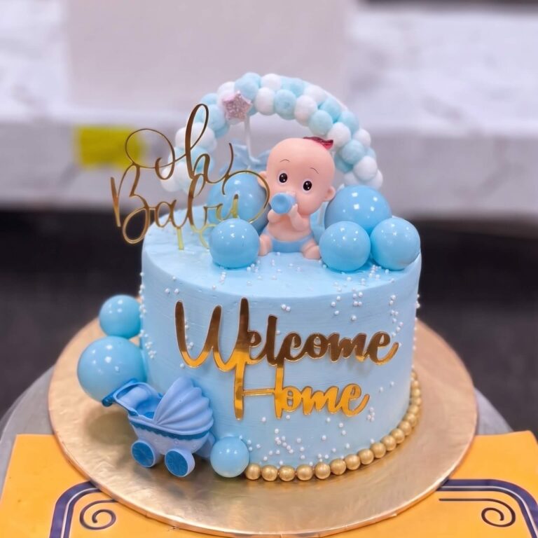 Blue Welcome Home Baby Cake in Lahore
