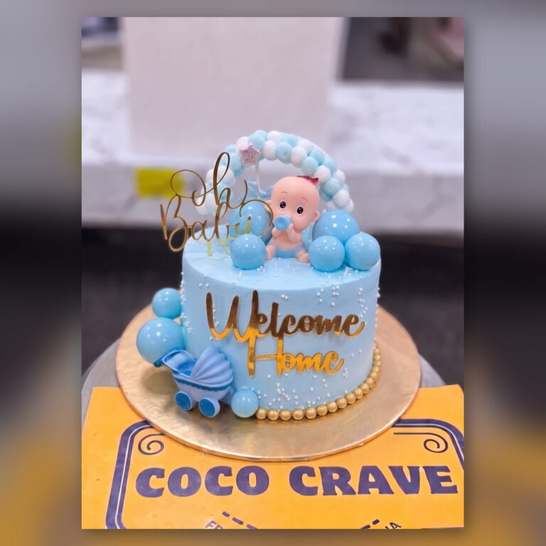 Blue Welcome Home Baby Cake in Lahore