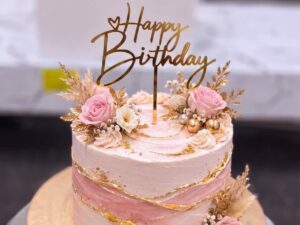 Blush Rose Gold Crown Cake in Lahore