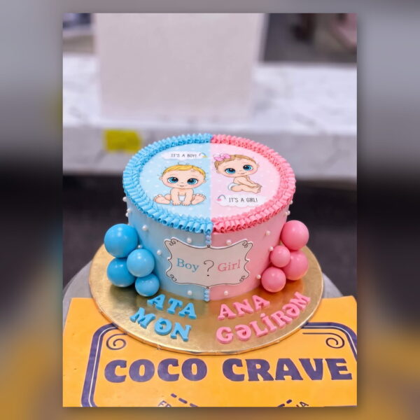 Boy or Girl Baby Reveal Cake in Lahore — delivered in Lake City, Lahore