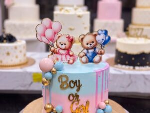 Boy or Girl Teddy Gender Reveal Cake in Lahore