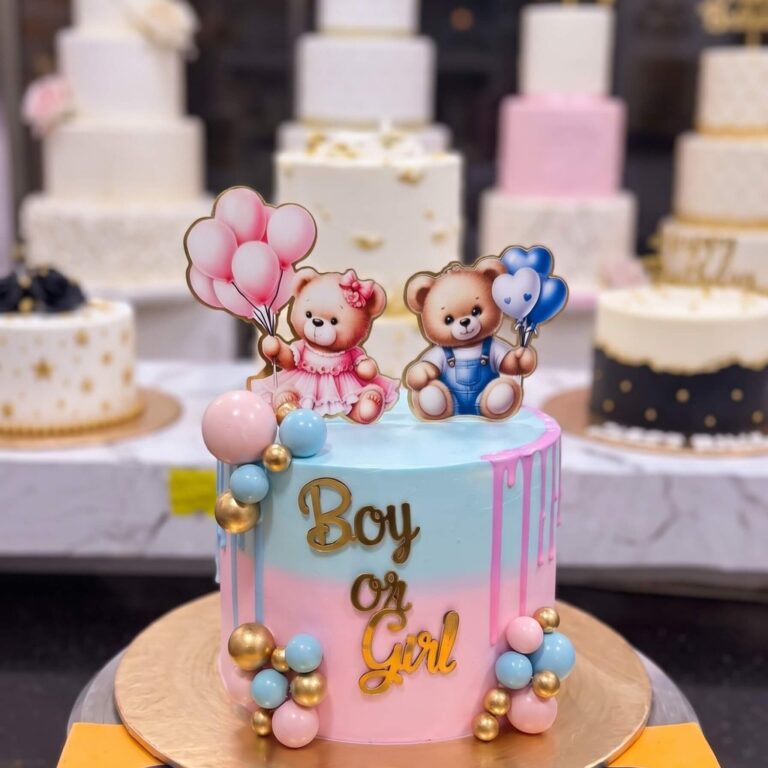 Boy or Girl Teddy Gender Reveal Cake in Lahore