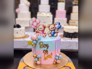 Boy or Girl Teddy Gender Reveal Cake in Lahore