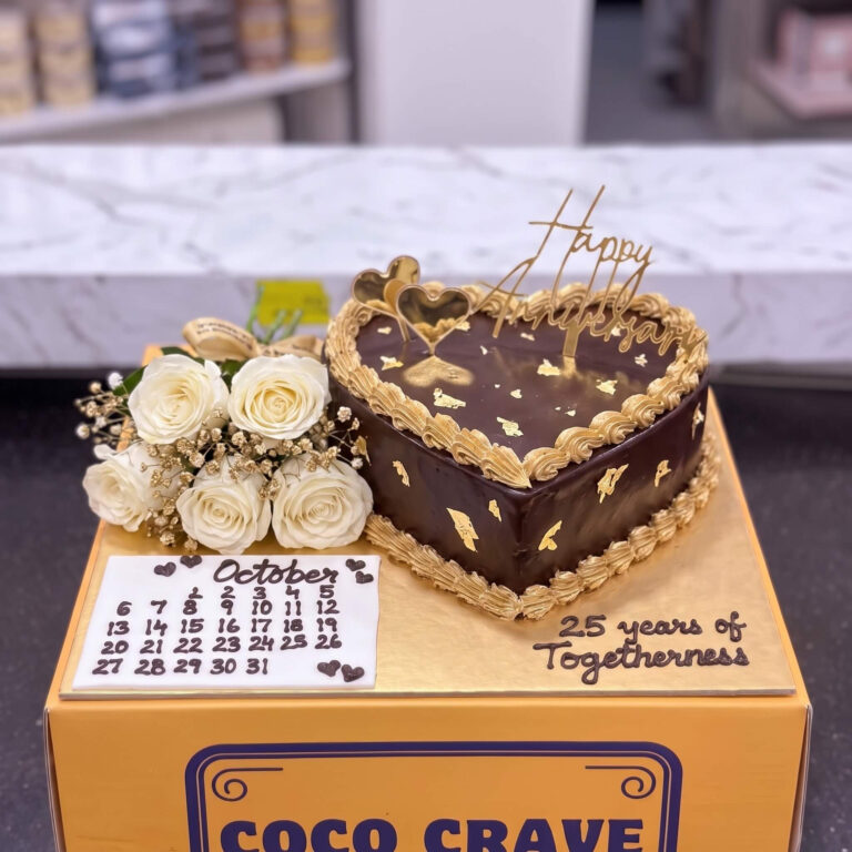 Brown Heart Anniversary Cake in Lahore