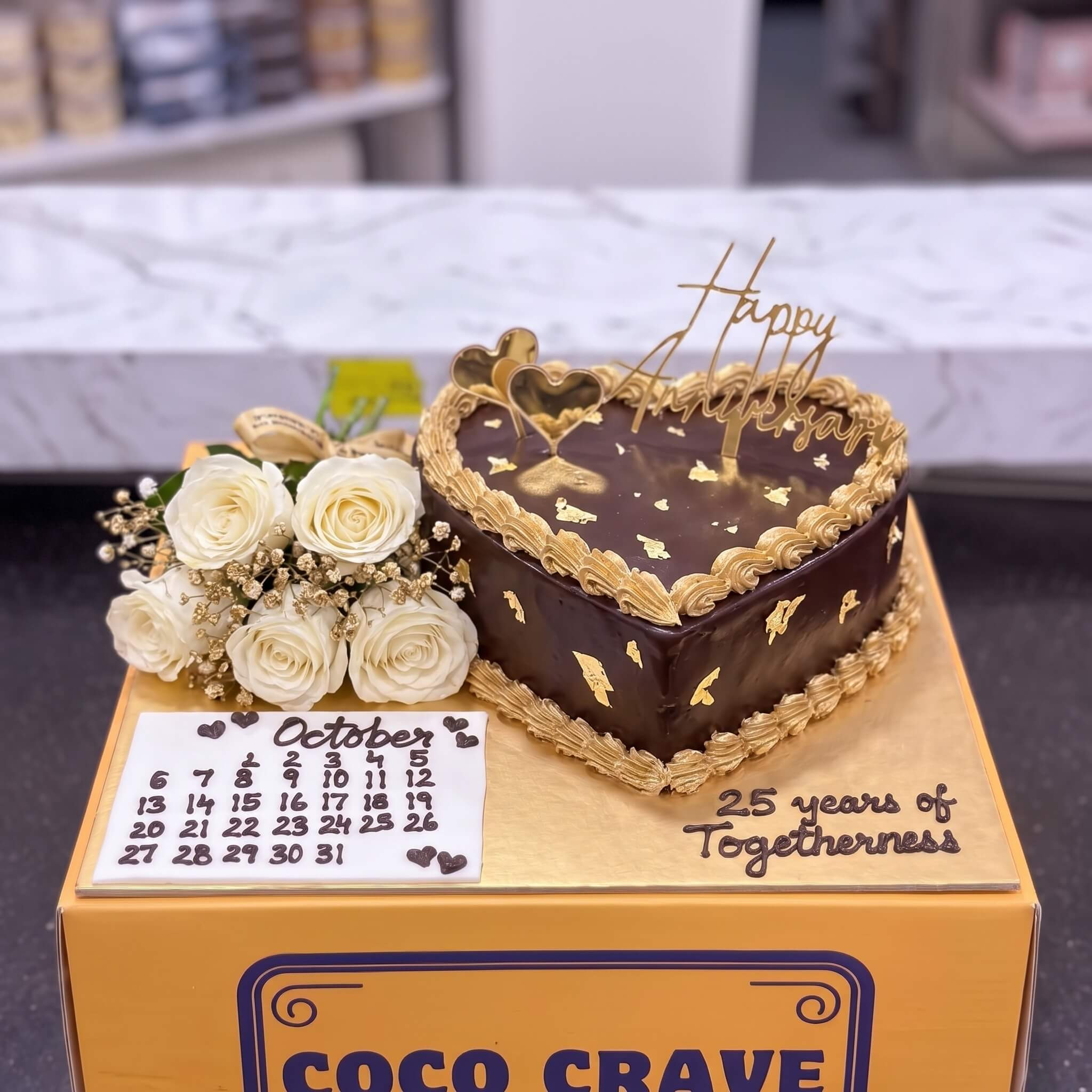 Brown Heart Anniversary Cake in Lahore Brown Heart Anniversary Cake in Lahore — CocoCrave Lahore