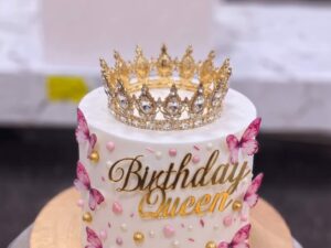 Butterfly Birthday Queen Crown Cake in Lahore