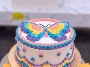 Butterfly Piped Birthday Cake in Lahore