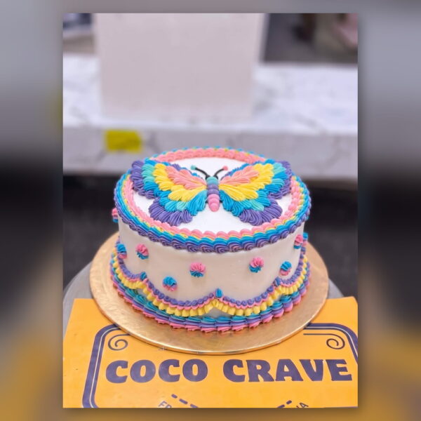 Butterfly Piped Birthday Cake in Lahore — delivered in Lake City, Lahore