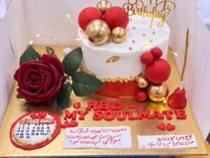 Cake and Red Roses Combo for Soulmate in Lahore