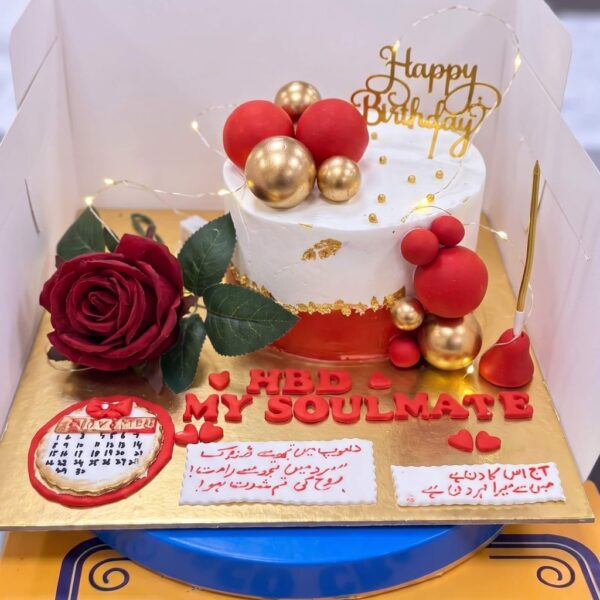 Cake and Red Roses Combo for Soulmate in Lahore — delivered in Gulberg, Lahore