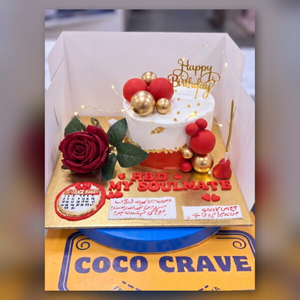 Cake and Red Roses Combo for Soulmate in Lahore — delivered in Lake City, Lahore