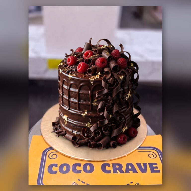 Chocolate Curls and Raspberry Cake in Lahore