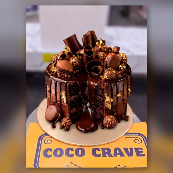 Chocolate Macaron Drip Cake in Lahore — delivered in Lahore Cake Delivery Dha, Lahore