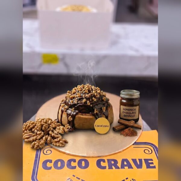Chocolate and Walnut Loaded Cinnamon Roll in Lahore — delivered in Lahore Cake Delivery Dha, Lahore