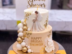 Classic Ivory Bridal Shower Two Tier Cake in Lahore