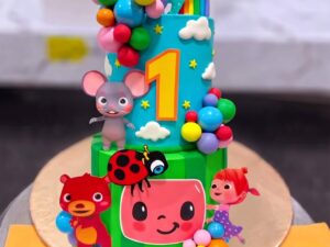 Cocomelon Balloon Arch Cake in Lahore