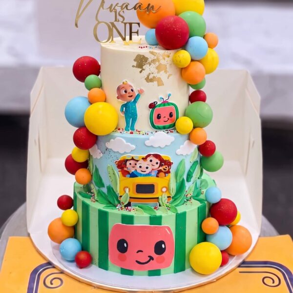 Cocomelon First Birthday Cake in Lahore — delivered in Lahore