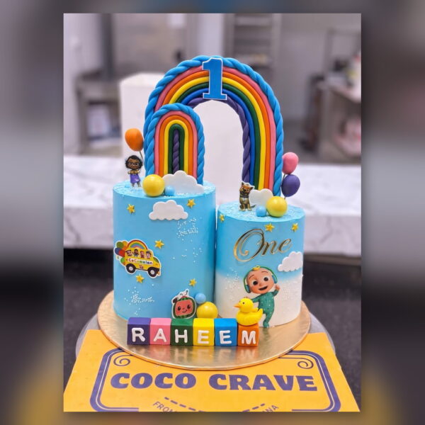 Cocomelon Rainbow Arch Cake in Lahore — delivered in Lake City, Lahore