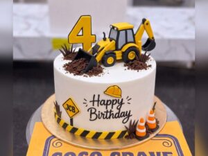 Construction Digger Fourth Birthday Cake in Lahore