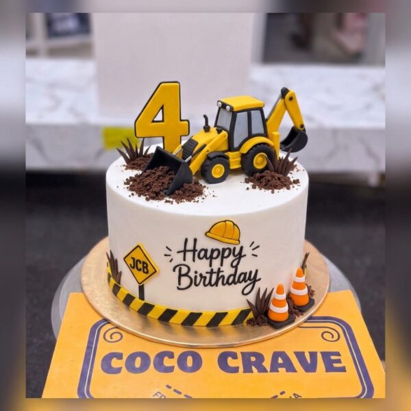 Construction Digger Fourth Birthday Cake in Lahore — delivered in Lahore