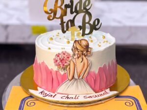 Coral Pink Bride To Be Cake in Lahore