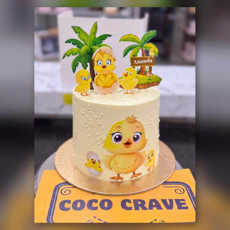 Cream Duck First Birthday Cake in Lahore