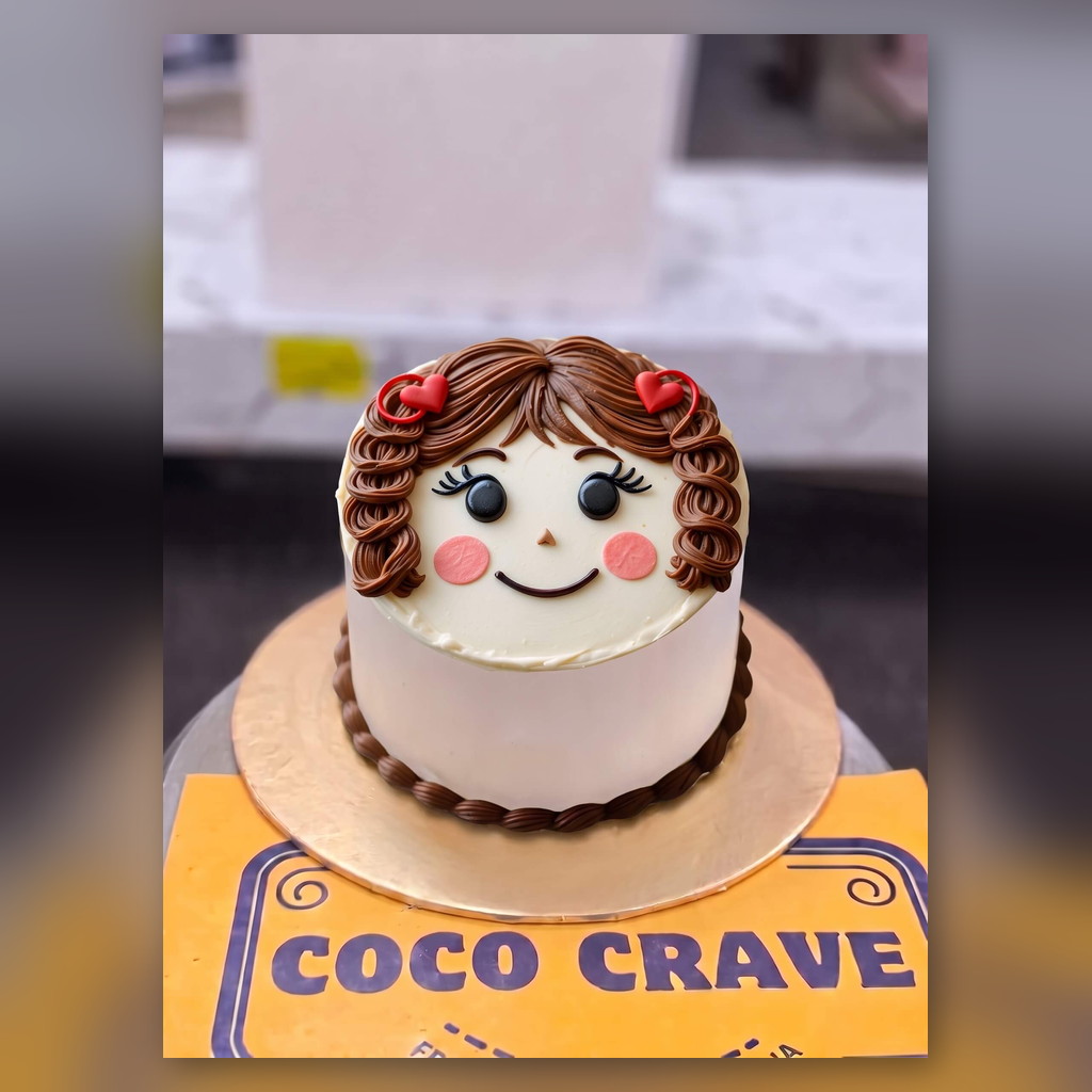 Cute Doll Face Birthday Cake in Lahore Cute Doll Face Birthday Cake in Lahore — CocoCrave.pk Lahore