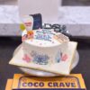 Medical Graduation Doctor Cake in Lahore 1 Medical Graduation Doctor Cake in Lahore by CocoCrave.pk — single tier medical graduation cake in white and gold