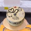 Heart of Gold Doctor Cake in Lahore by CocoCrave.pk — single tier doctor stethoscope cake in white, black and gold