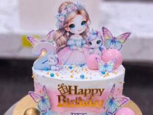 Doll and Butterfly Birthday Cake in Lahore