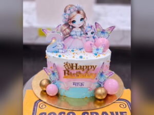 Doll and Butterfly Birthday Cake in Lahore
