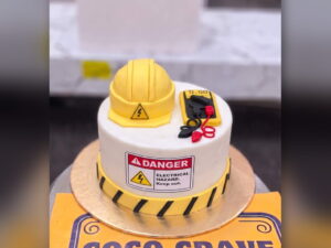 Electrician Cake with Hard Hat and Tools in Lahore