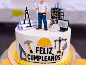 Engineer Cake with Hard Hat and Blueprints in Lahore