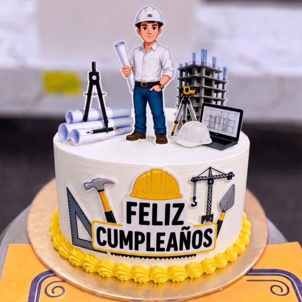 Engineer Cake with Hard Hat and Blueprints in Lahore — delivered in Lake City, Lahore
