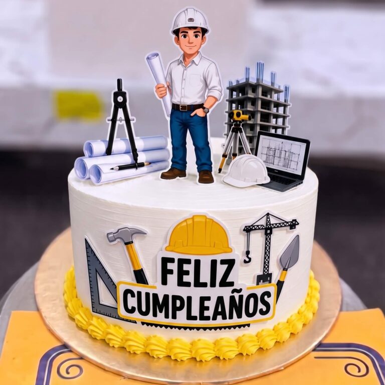 Engineer Cake with Hard Hat and Blueprints in Lahore