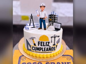 Engineer Cake with Hard Hat and Blueprints in Lahore