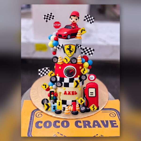 Ferrari Race Car Cake in Lahore — delivered in Eme Society, Lahore