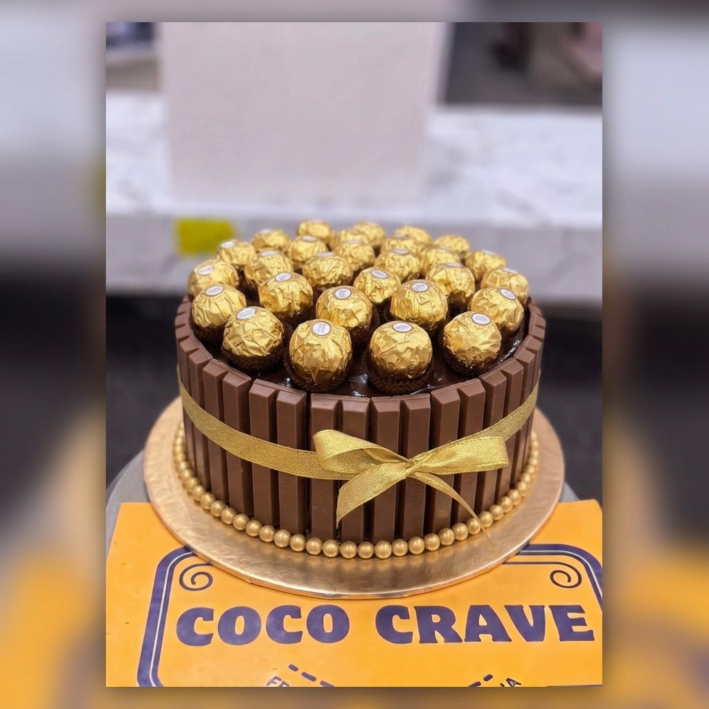 Ferrero Rocher Chocolate Barrel Cake in Lahore Ferrero Rocher Chocolate Barrel Cake in Lahore — CocoCrave Lahore