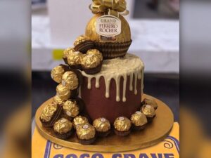 Ferrero Rocher Chocolate Cascade Cake in Lahore