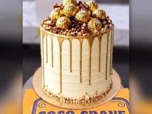 Ferrero Rocher Golden Drip Cake in Lahore