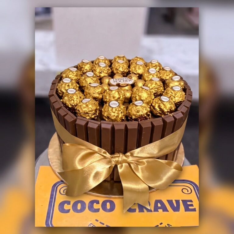 Ferrero Rocher Ribbon Barrel Cake in Lahore