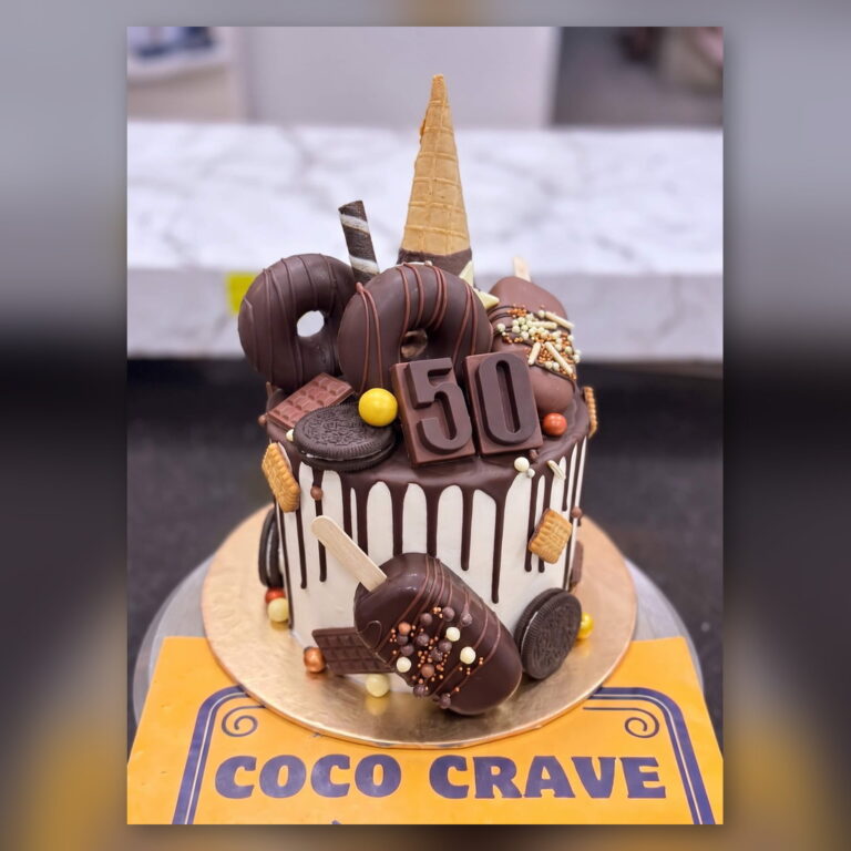 Fiftieth Birthday Chocolate Coffee Cake in Lahore